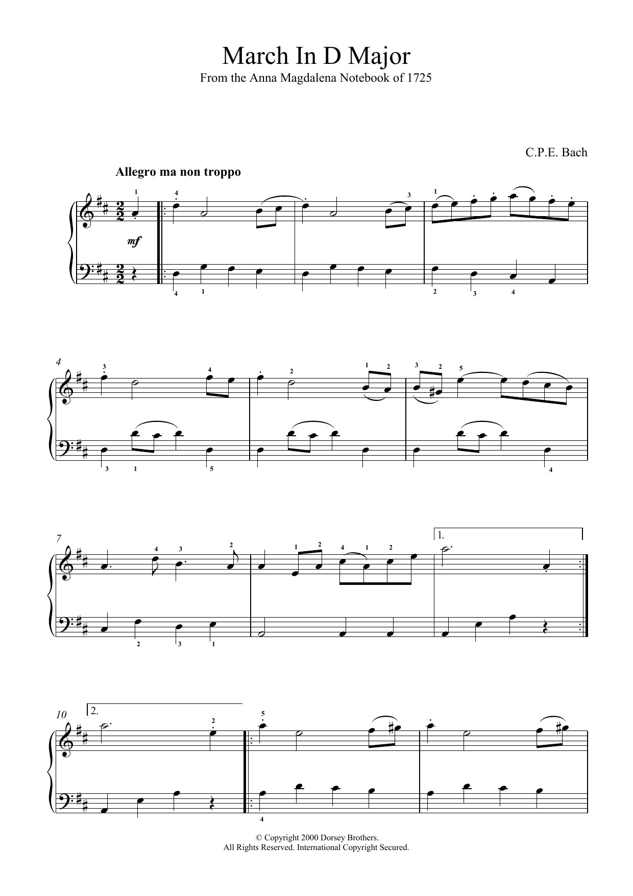 March In D Major, BWV App. 122 March In D Major, BWV App. 122