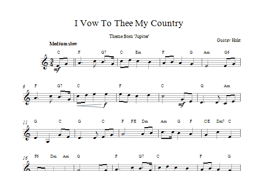 I Vow To Thee My Country I Vow To Thee My Country