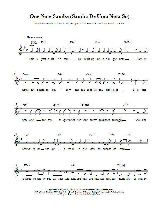 One Note Samba One Note Samba