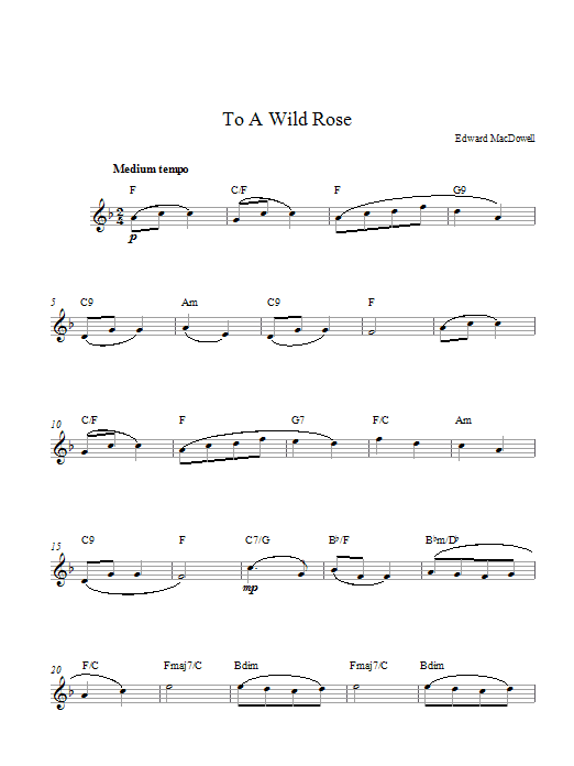 To A Wild Rose To A Wild Rose