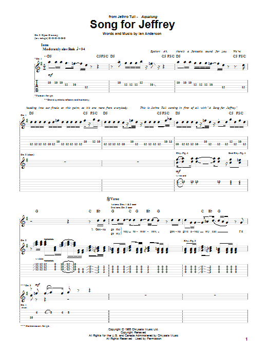 Song For Jeffrey Song For Jeffrey