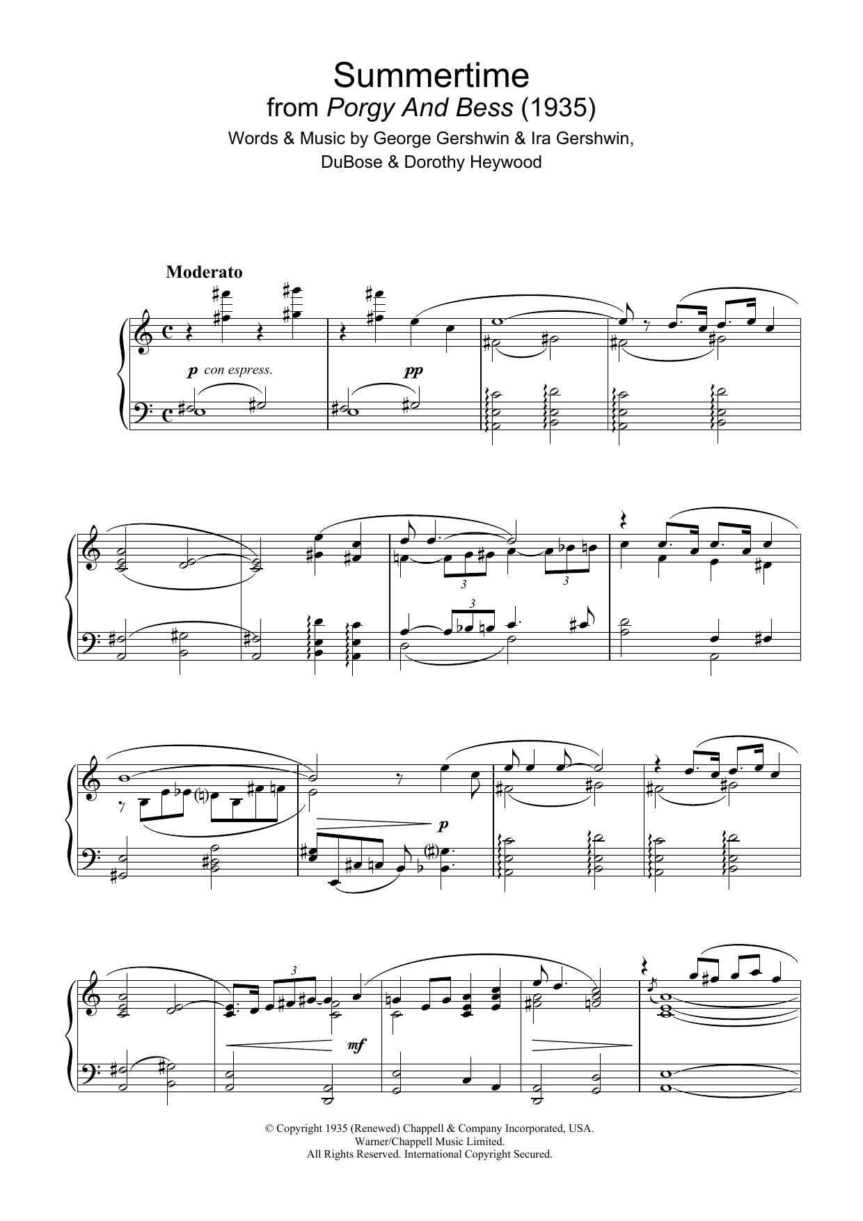 Summertime (from Porgy And Bess) Summertime (from Porgy And Bess)