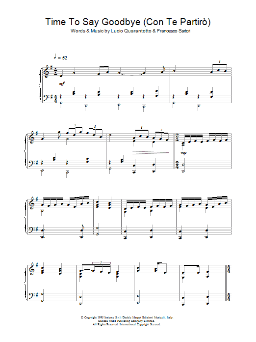 Time To Say Goodbye (Con Te Partiro) Time To Say Goodbye (Con Te Partiro)