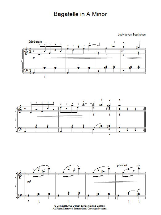 Bagatelle In A Minor Bagatelle In A Minor