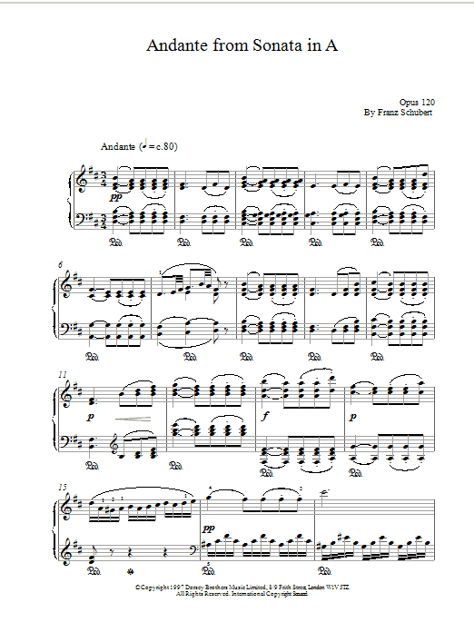 Andante From Sonata In A Andante From Sonata In A