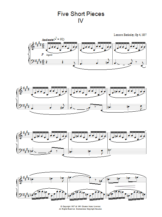 Five Short Pieces, No. 4, Op. 4 Five Short Pieces, No. 4, Op. 4