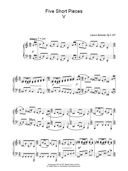 Five Short Pieces, No. 5, Op. 4 Five Short Pieces, No. 5, Op. 4