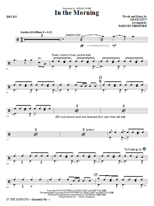 In The Morning – Drums In The Morning – Drums