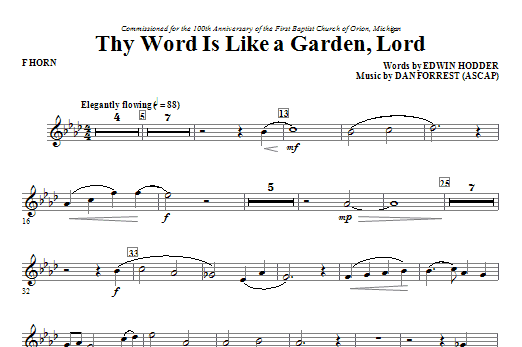 Thy Word Is Like A Garden, Lord – F Horn Thy Word Is Like A Garden, Lord – F Horn