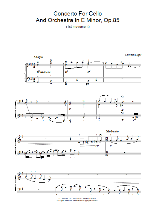 Concerto For Cello And Orchestra In E Minor, Op.85 Concerto For Cello And Orchestra In E Minor, Op.85