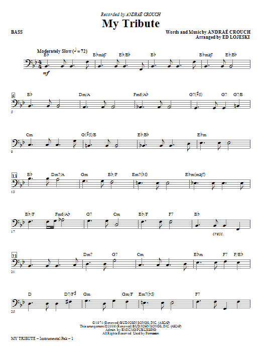 My Tribute – Bass My Tribute – Bass