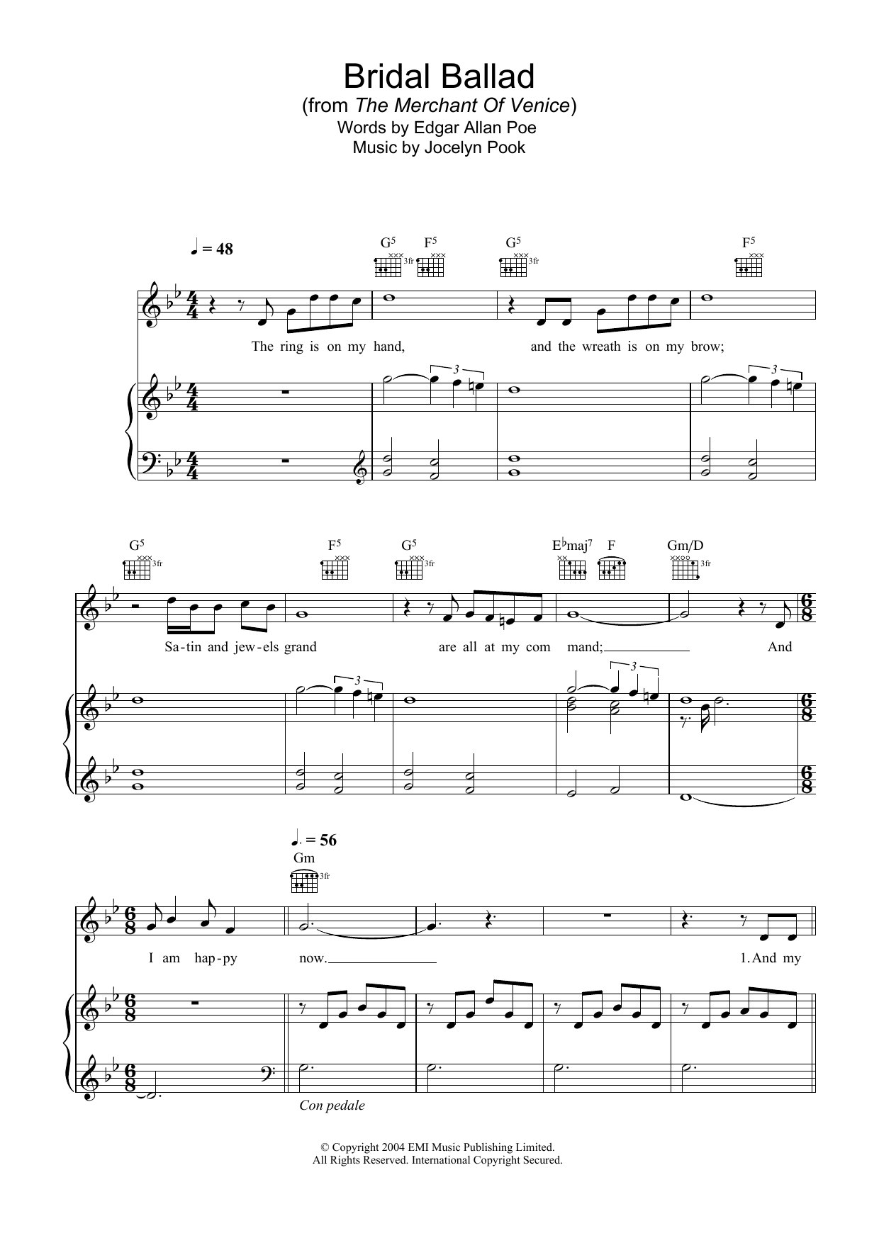 Bridal Ballad (from The Merchant Of Venice) Bridal Ballad (from The Merchant Of Venice)