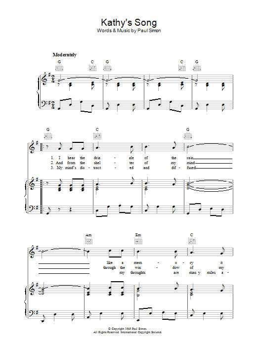 Kathy’s Song Kathy’s Song