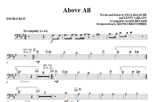 Above All (arr. Mark Brymer) – Double Bass Above All (arr. Mark Brymer) – Double Bass