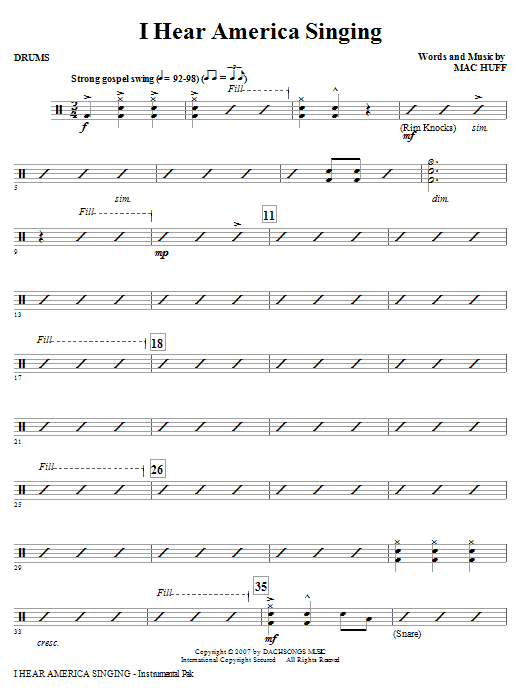 I Hear America Singing – Drums I Hear America Singing – Drums
