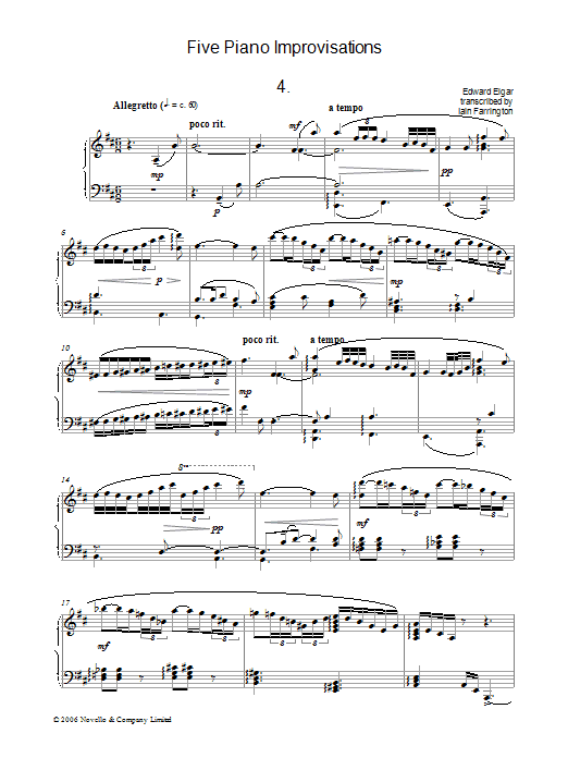 Five Piano Improvisations: 4. Allegretto Five Piano Improvisations: 4. Allegretto
