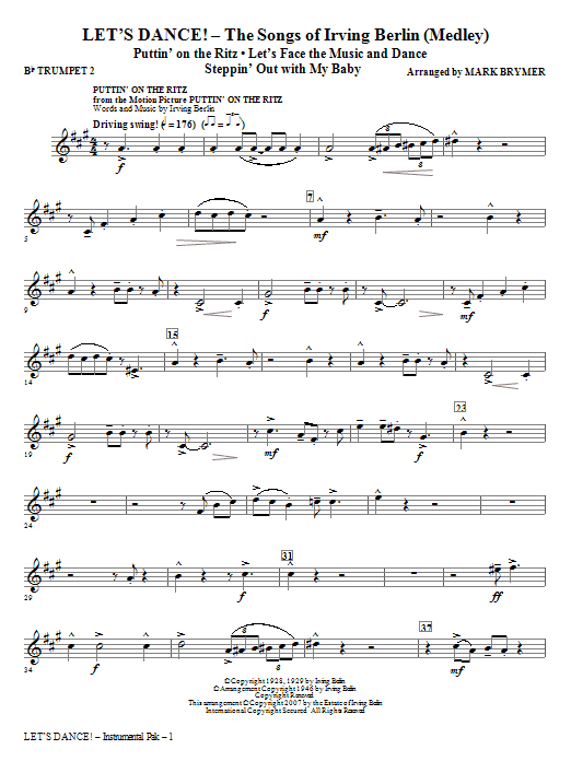 Let’s Dance! – The Songs of Irving Berlin (Medley) – Bb Trumpet 2 Let’s Dance! – The Songs of Irving Berlin (Medley) – Bb Trumpet 2