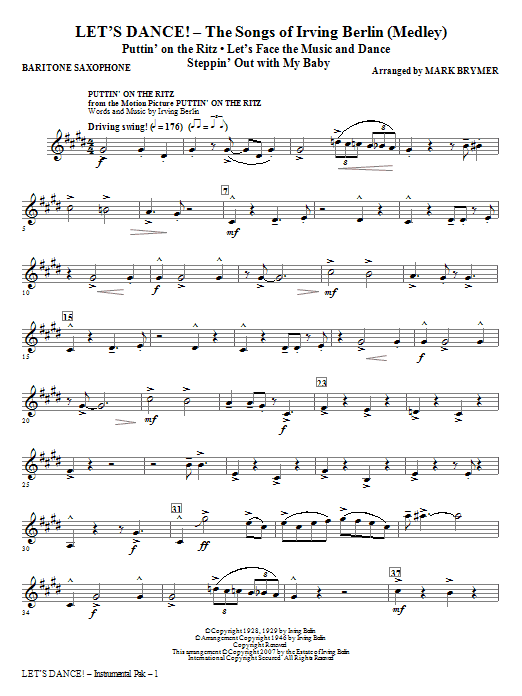Let’s Dance! – The Songs of Irving Berlin (Medley) – Baritone Saxophone Let’s Dance! – The Songs of Irving Berlin (Medley) – Baritone Saxophone