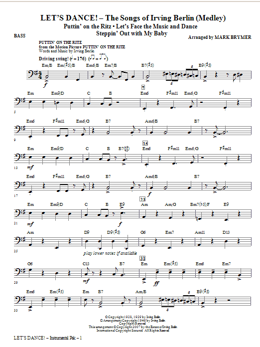 Let’s Dance! – The Songs of Irving Berlin (Medley) – Bass Let’s Dance! – The Songs of Irving Berlin (Medley) – Bass