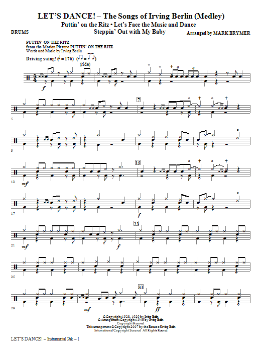 Let’s Dance! – The Songs of Irving Berlin (Medley) – Drums Let’s Dance! – The Songs of Irving Berlin (Medley) – Drums