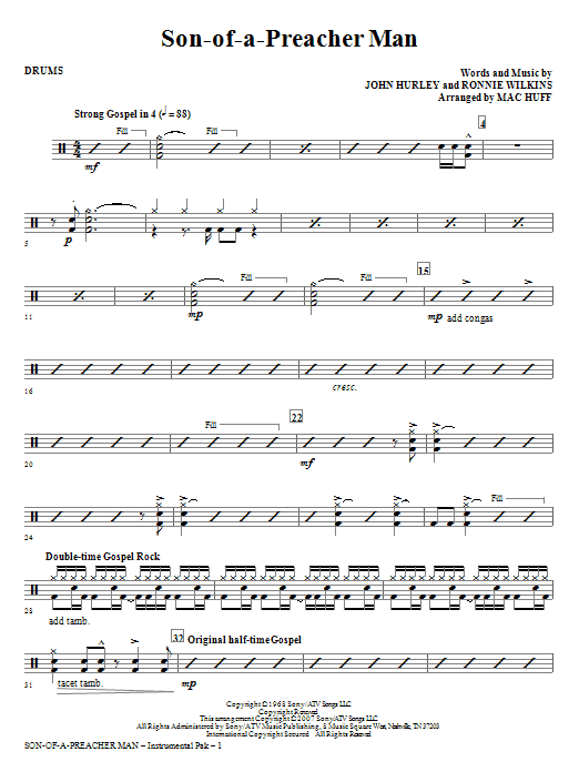 Son-of-a-Preacher Man – Drums Son-of-a-Preacher Man – Drums