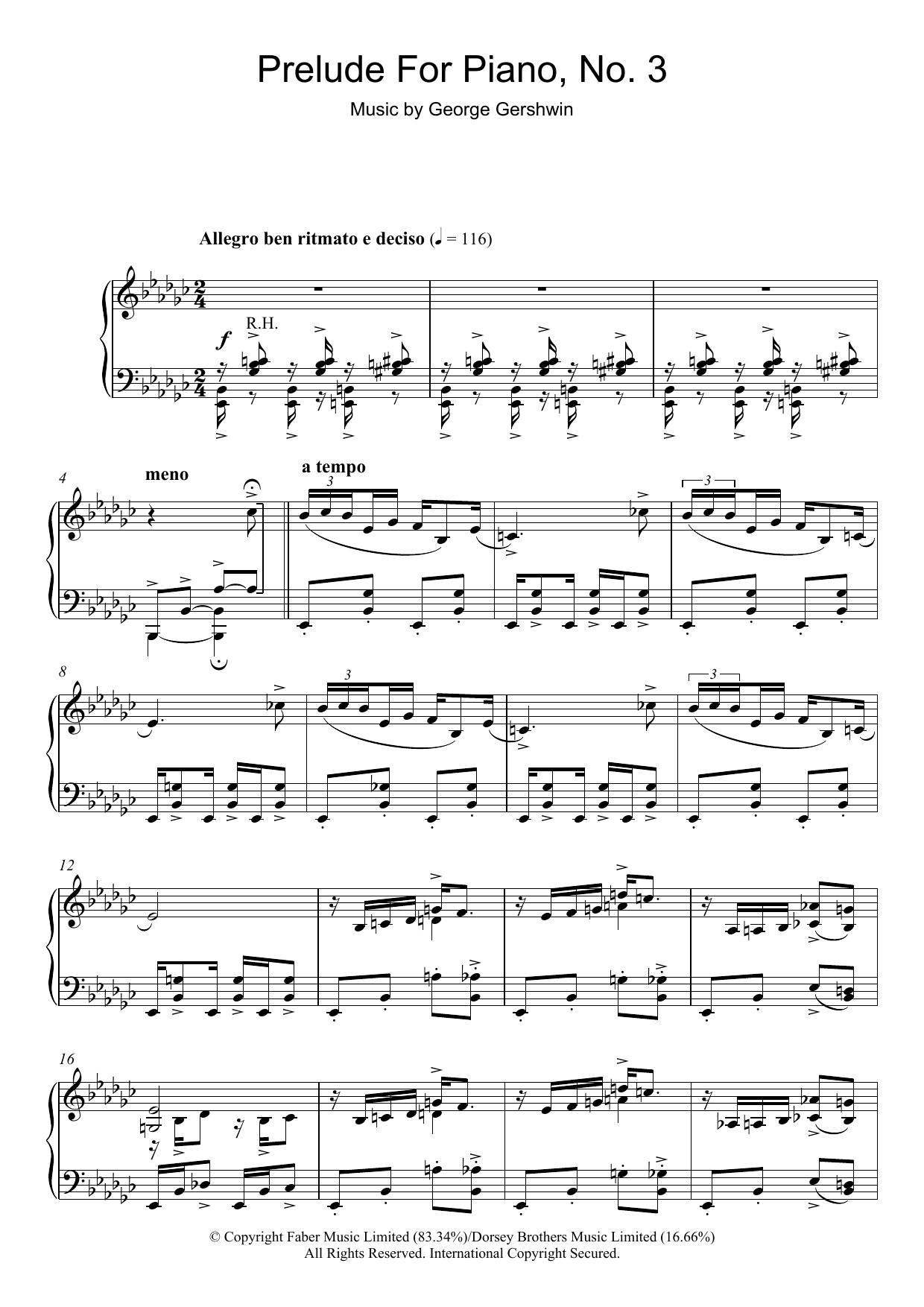 Prelude For Piano, No.3 Prelude For Piano, No.3