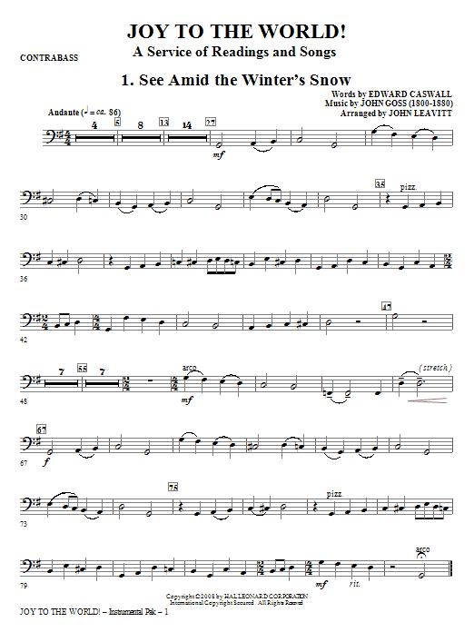Joy To The World – Bass Joy To The World – Bass
