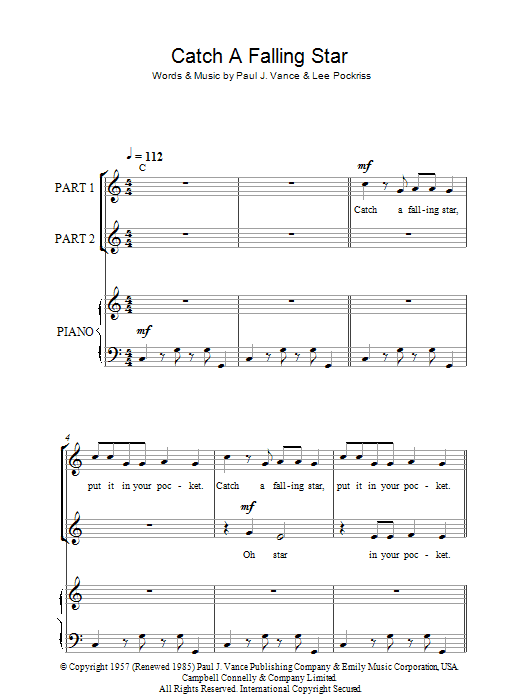 Catch A Falling Star (arr. Rick Hein) Catch A Falling Star (arr. Rick Hein)