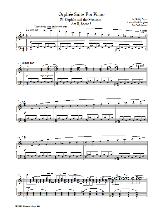 Orphee Suite For Piano, IV. Orphee And The Princess, Act II, Scene 3 Orphee Suite For Piano, IV. Orphee And The Princess, Act II, Scene 3