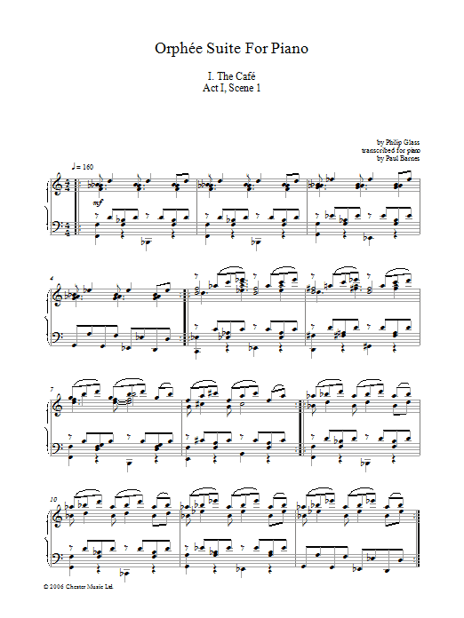 Orphee Suite For Piano, I. The Cafe, Act I, Scene 1 Orphee Suite For Piano, I. The Cafe, Act I, Scene 1