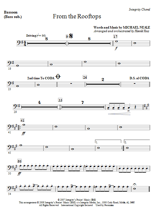 From The Rooftops – Bassoon (sub. Bass) From The Rooftops – Bassoon (sub. Bass)