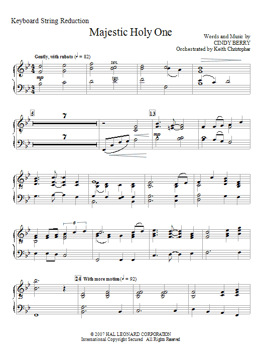 Majestic Holy One – Keyboard String Reduction Majestic Holy One – Keyboard String Reduction