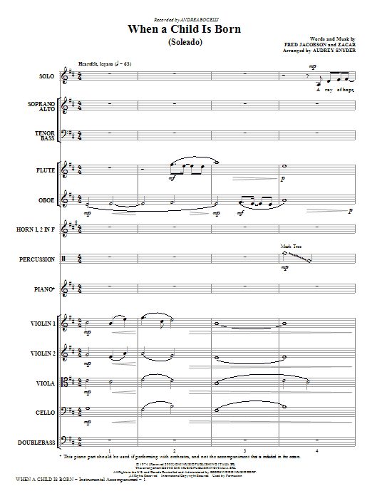 When A Child Is Born (Soleado) – Full Score When A Child Is Born (Soleado) – Full Score