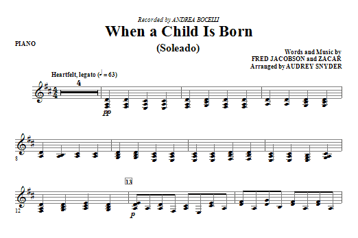 When A Child Is Born (Soleado) – Piano When A Child Is Born (Soleado) – Piano