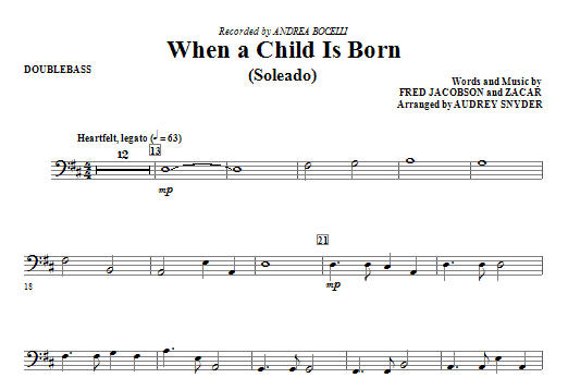 When A Child Is Born (Soleado) – String Bass When A Child Is Born (Soleado) – String Bass