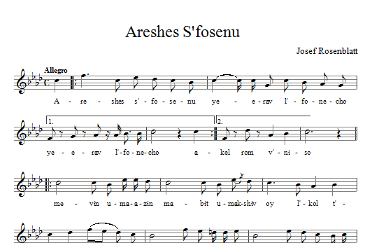 Areshes S’fosenu Areshes S’fosenu