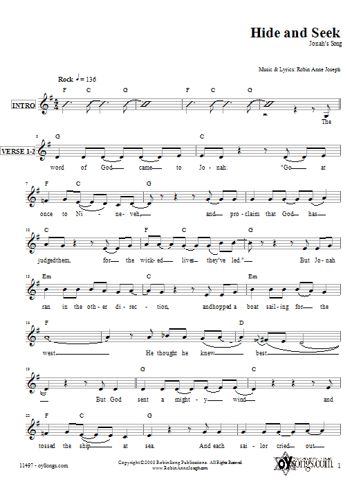 Hide and Seek (Jonah’s Song) Hide and Seek (Jonah’s Song)