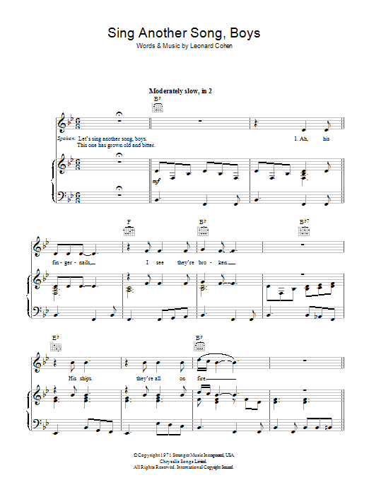 Sing Another Song, Boys Sing Another Song, Boys