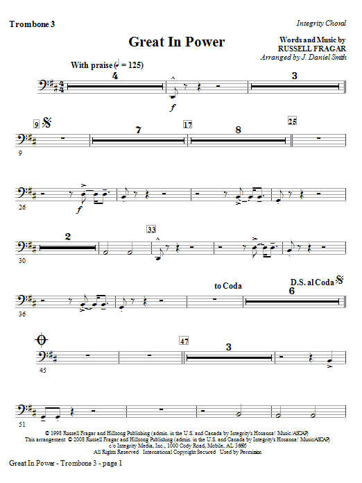Great In Power – Trombone 3 Great In Power – Trombone 3