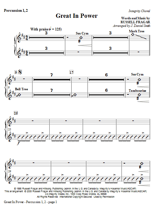Great In Power – Percussion 1 & 2 Great In Power – Percussion 1 & 2
