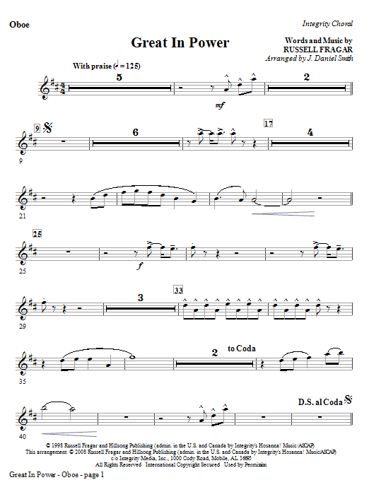 Great In Power – Oboe Great In Power – Oboe