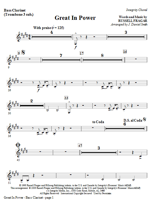 Great In Power – Bass Clarinet (Tuba sub) Great In Power – Bass Clarinet (Tuba sub)