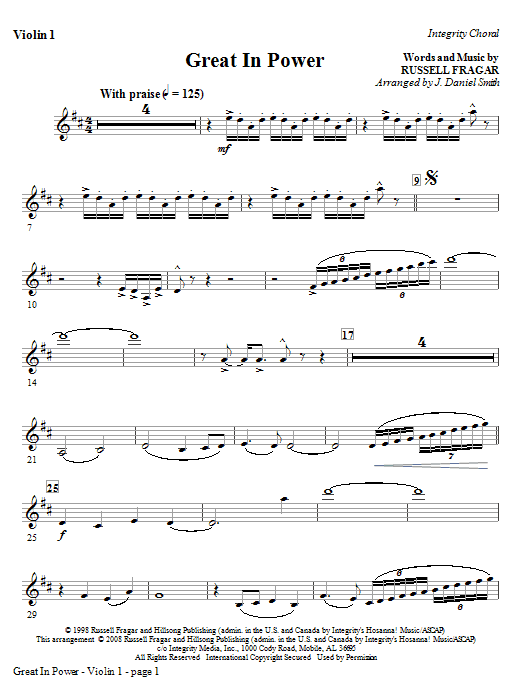 Great In Power – Violin 1 Great In Power – Violin 1