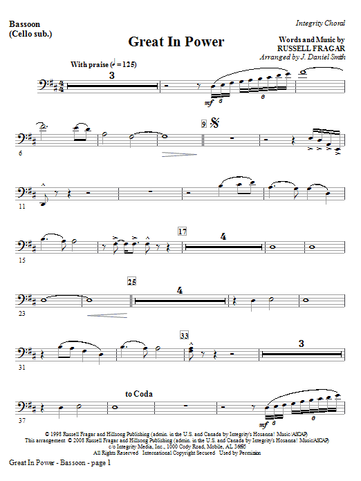 Great In Power – Bassoon (Cello Sub) Great In Power – Bassoon (Cello Sub)