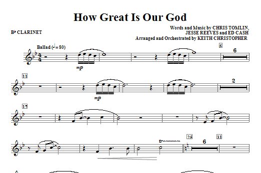 How Great Is Our God – Bb Clarinet How Great Is Our God – Bb Clarinet