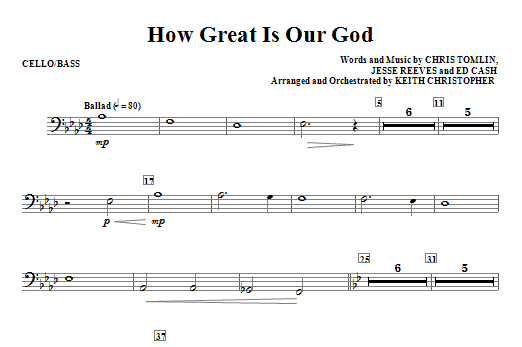 How Great Is Our God – Cello/Bass How Great Is Our God – Cello/Bass