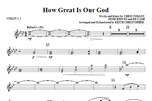 How Great Is Our God – Violin 1, 2 How Great Is Our God – Violin 1, 2