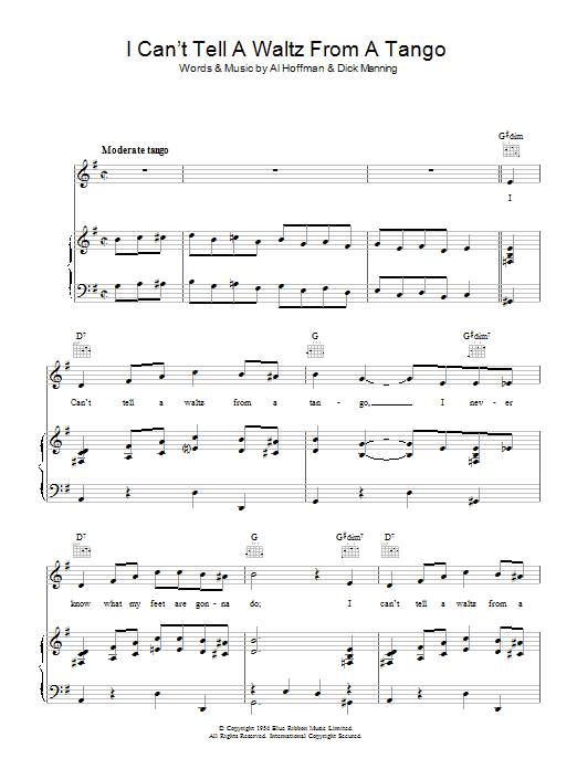 I Can’t Tell A Waltz From A Tango I Can’t Tell A Waltz From A Tango