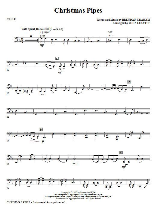 Christmas Pipes – Cello Christmas Pipes – Cello