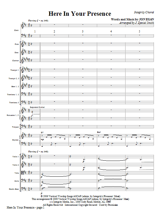 Here In Your Presence – Full Score Here In Your Presence – Full Score